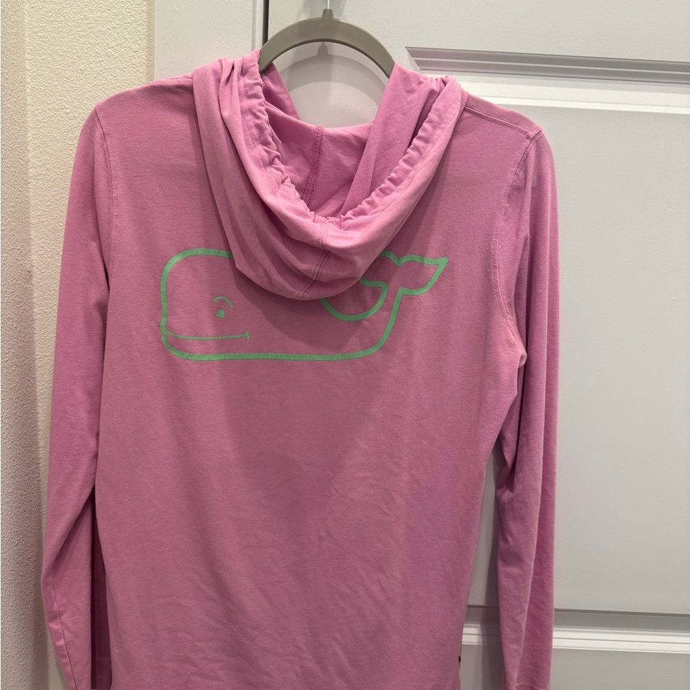 Vineyard Vines Pink Long Sleeve Tee with Green Logo